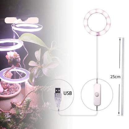 USB LED plant grow light with acrylic stick in multiple head configurations