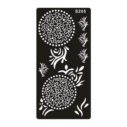 Hollow geometric tattoo template sticker on water transfer paper, Southeast Asian style design.