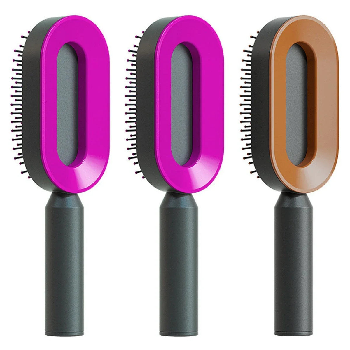 Premium self-cleaning hair brush with airbag massage technology for smooth, healthy hair