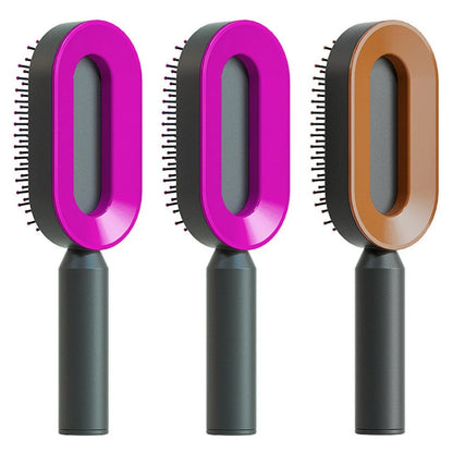 Premium self-cleaning hair brush with airbag massage technology for smooth, healthy hair