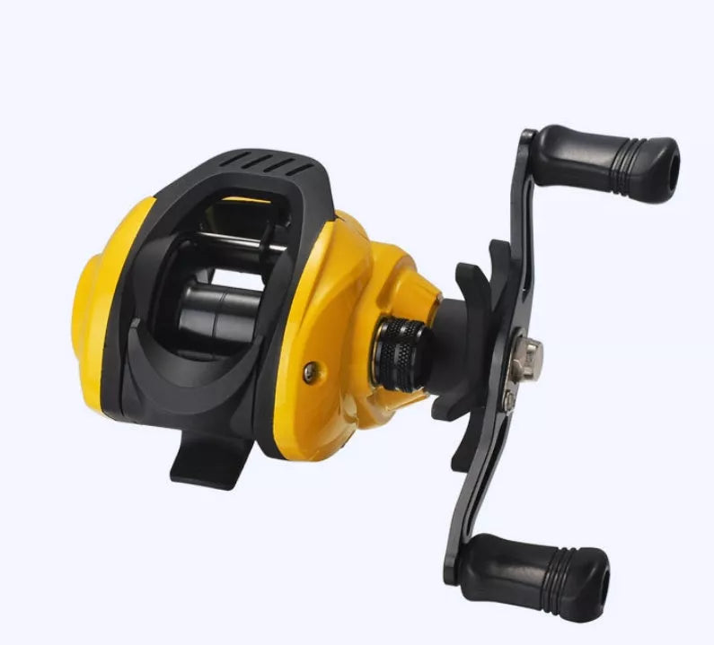 Small Yellow Water Drop Wheel Fishing Reel with 17+1 bearings and 8KG braking force