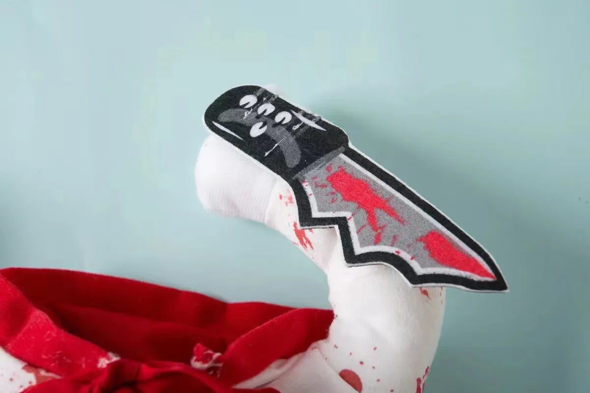 Bloody doll style pet costume for dogs with sand carving pattern in hip hop design