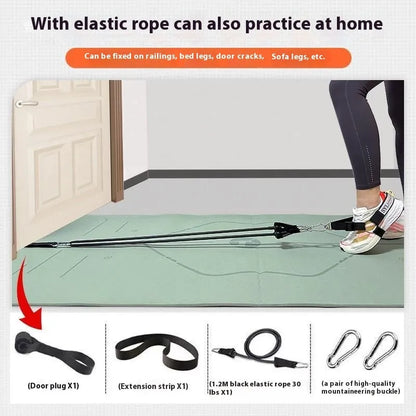 Gantry frame ankle strap with tension buckles for rope access training in black colour
