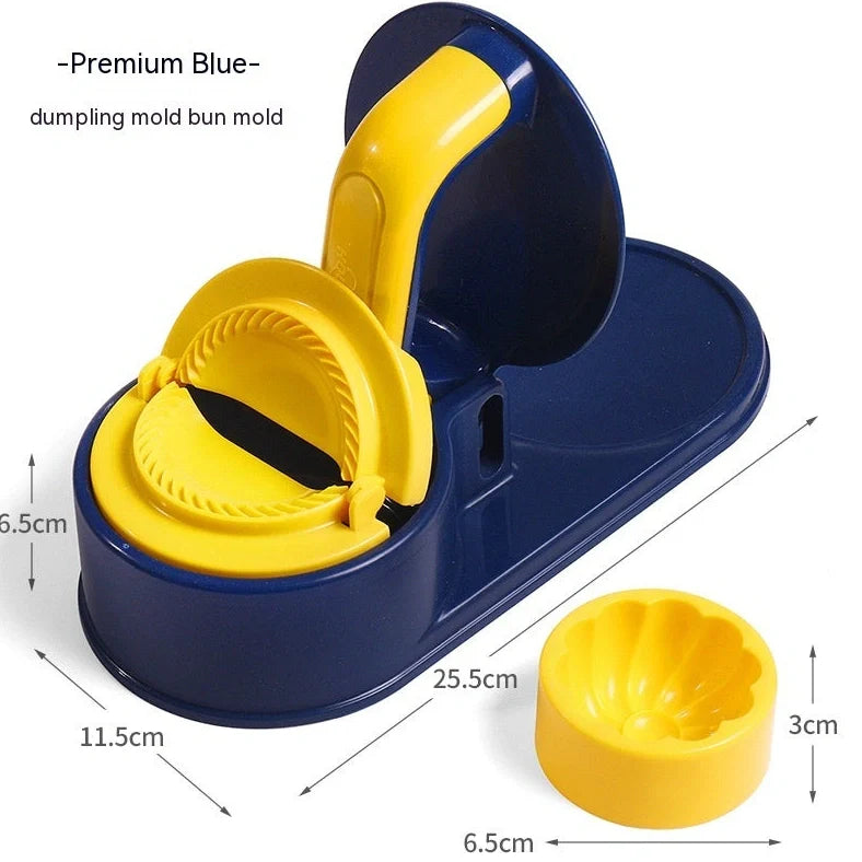 Green plastic dumpling wrapper press machine measuring 25.5cm with moulding mechanism