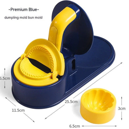 Green plastic dumpling wrapper press machine measuring 25.5cm with moulding mechanism