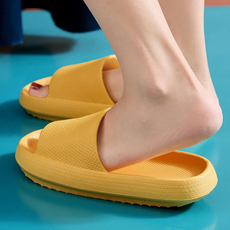 Stylish bathroom slippers with soft, cushioned EVA soles in a variety of vibrant colors