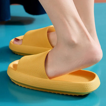 Stylish bathroom slippers with soft, cushioned EVA soles in a variety of vibrant colors