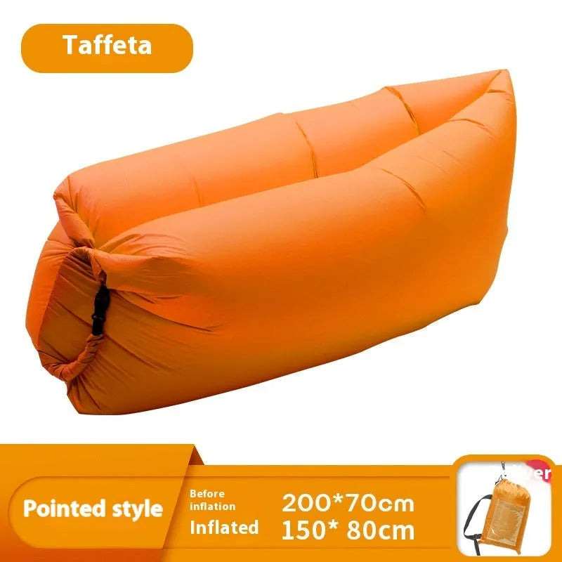 Yellow smiling face pattern inflatable portable seat for outdoor use