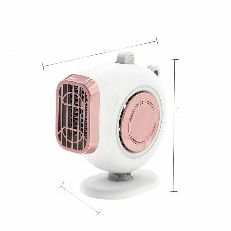 Dual-function car heater and defroster with adjustable mount, designed to quickly remove frost and fog for improved visibility and provide reliable heating for year-round comfort.