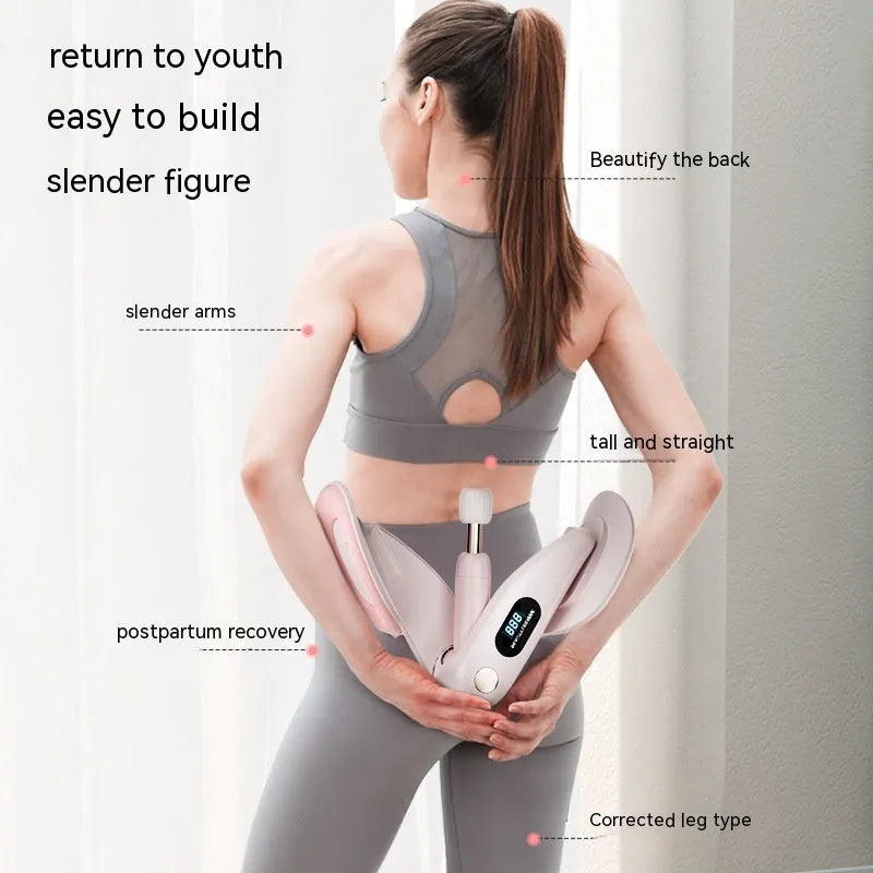 Pelvic floor muscle trainer with electronic counter in grey colour