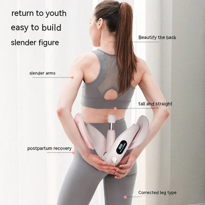 Pelvic floor muscle trainer with electronic counter in grey colour