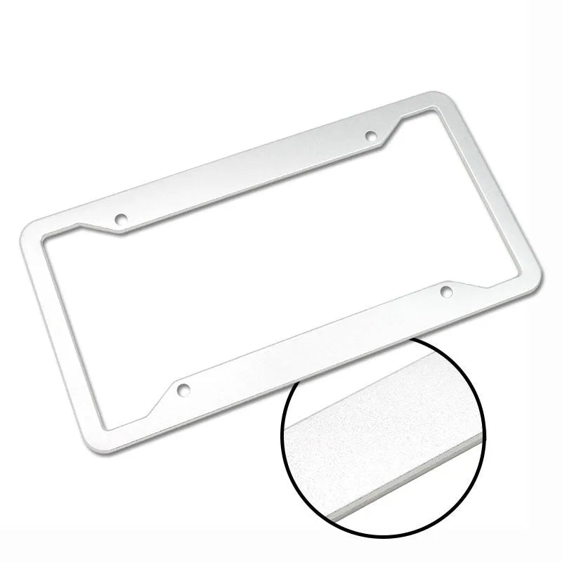 Aluminium alloy licence plate frame in four colour options showing 200x150x20mm dimensions
