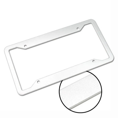 Aluminium alloy licence plate frame in four colour options showing 200x150x20mm dimensions