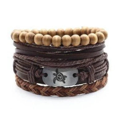Men's vintage braided leather bracelet, a stylish and durable accessory for any occasion.