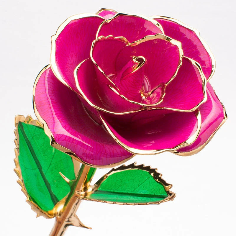 24K gold-plated rose flower in elegant gift box for Valentine's Day