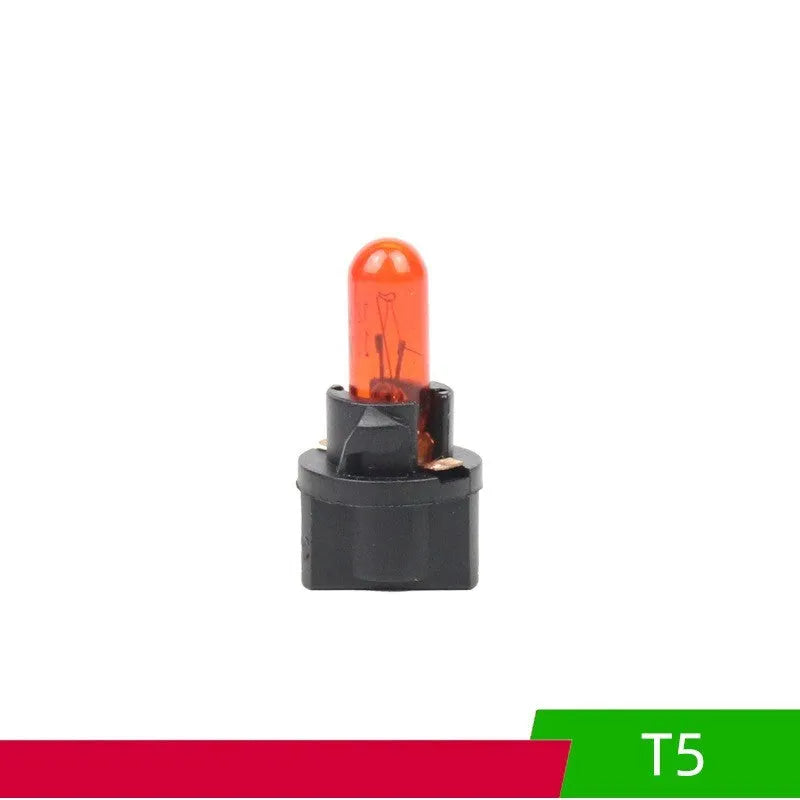 T5 car bubble meter indicator light in quartz glass showing six colour options for dashboard illumination