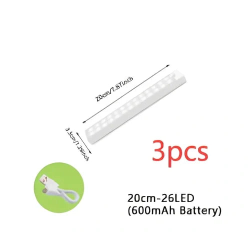 Wireless LED motion sensor night light with magnetic mounting in various sizes