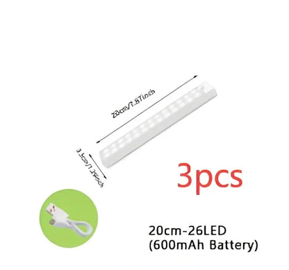 Wireless LED motion sensor night light with magnetic mounting in various sizes