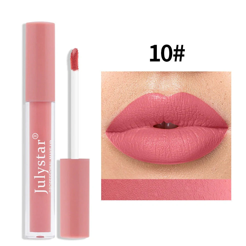 Matte lipstick tube with soft fog texture, 2.5ml content, 3-year shelf life
