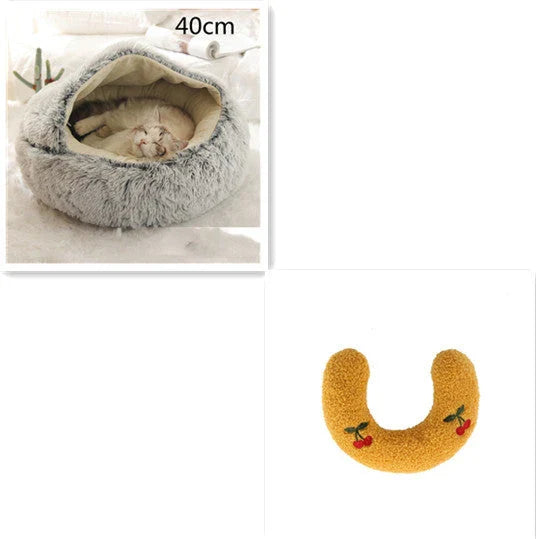Cozy All-in-One Pet Bed in various colors and sizes, providing a plush and comfortable retreat for cats and dogs