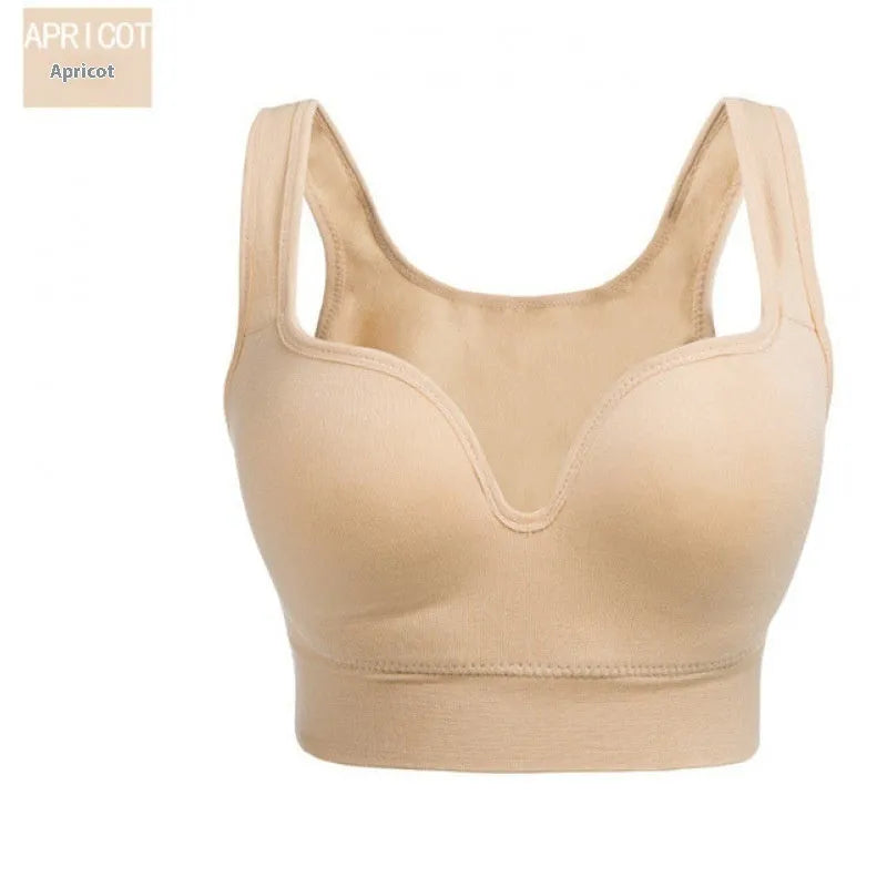Women's reinforced sports bra with fixed double shoulder straps in multiple colour options
