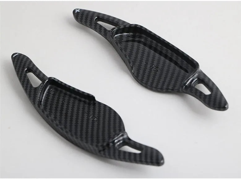 Carbon fibre steering wheel paddle shifters in various finish options for car interior modification