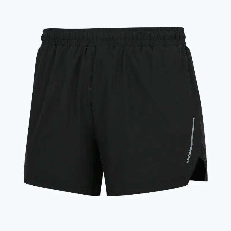 Men's quick-drying marathon running shorts in polyester fibre, straight style cut