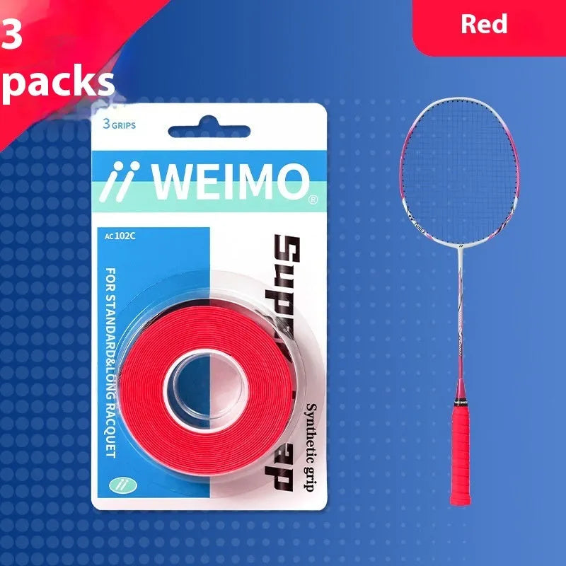 Badminton racket hand glue PU glossy overgrip 3 pieces per box in 13 colours