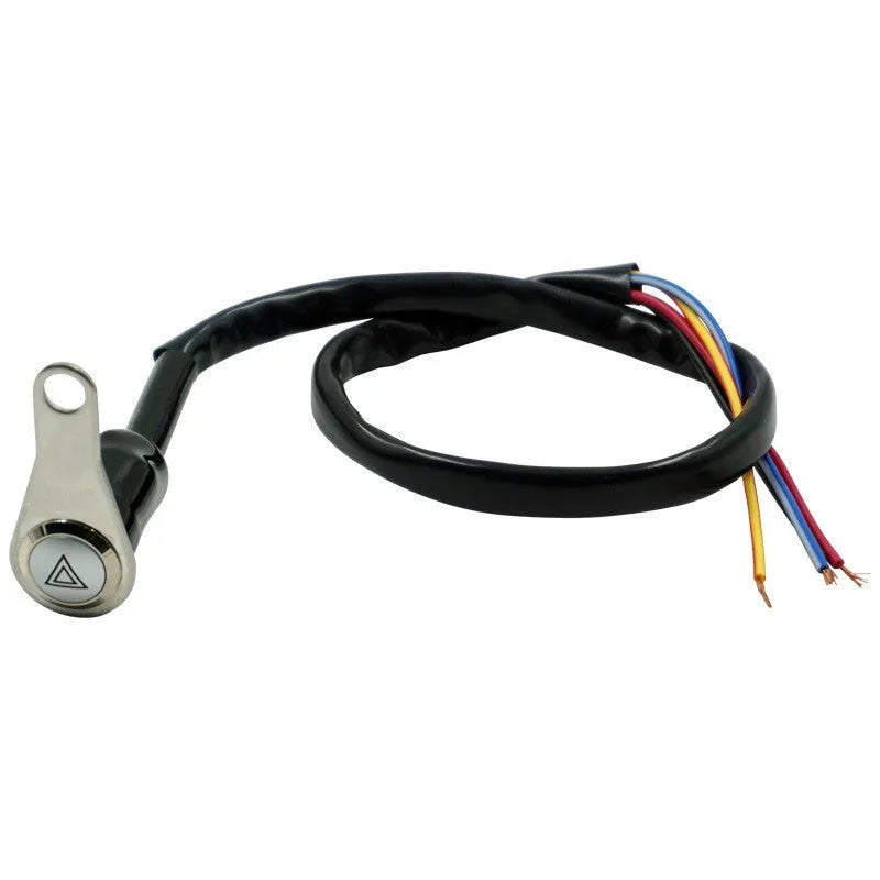 Black stainless steel motorcycle double flash switch with light ring indicator