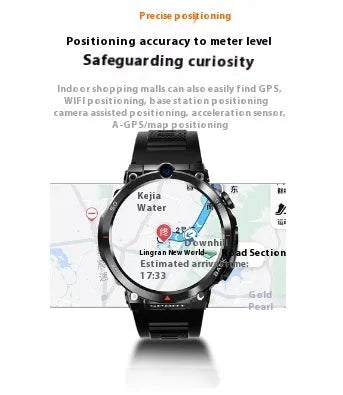Dual camera sports smartwatch with touch screen, heart rate monitoring and NFC functionality