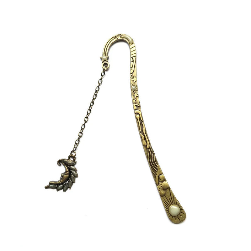 Metal Bookmark with Five-Pointed Star Glowing Retro Design Available in Ancient Silver or Bronze Finishes for Reading Enthusiasts Couples and Gift Giving
