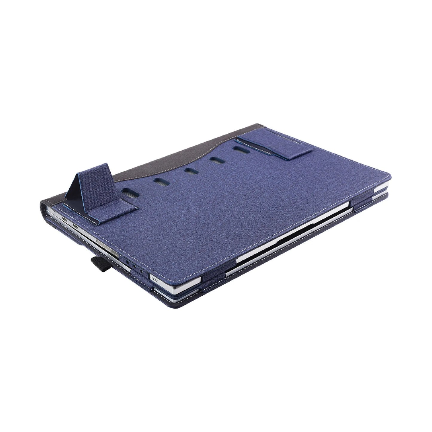 Black imitation leather protective sleeve for Microsoft Surface Laptop 6 with creative Chinese-style bracket design