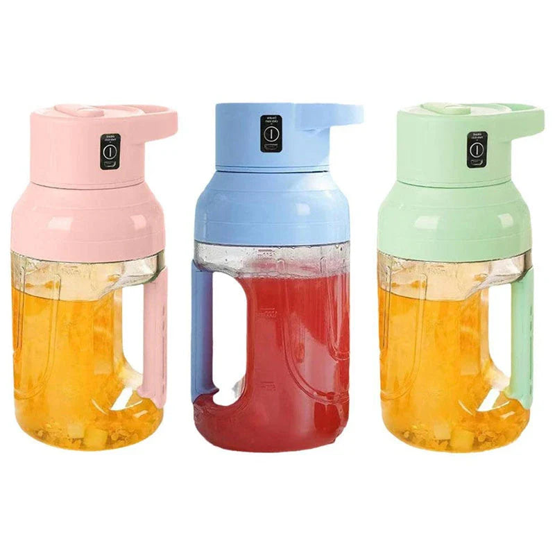 USB rechargeable portable blender with large 50-ounce capacity, powerful 80-watt motor, and precision steel blades for blending fresh juices and smoothies on the go.