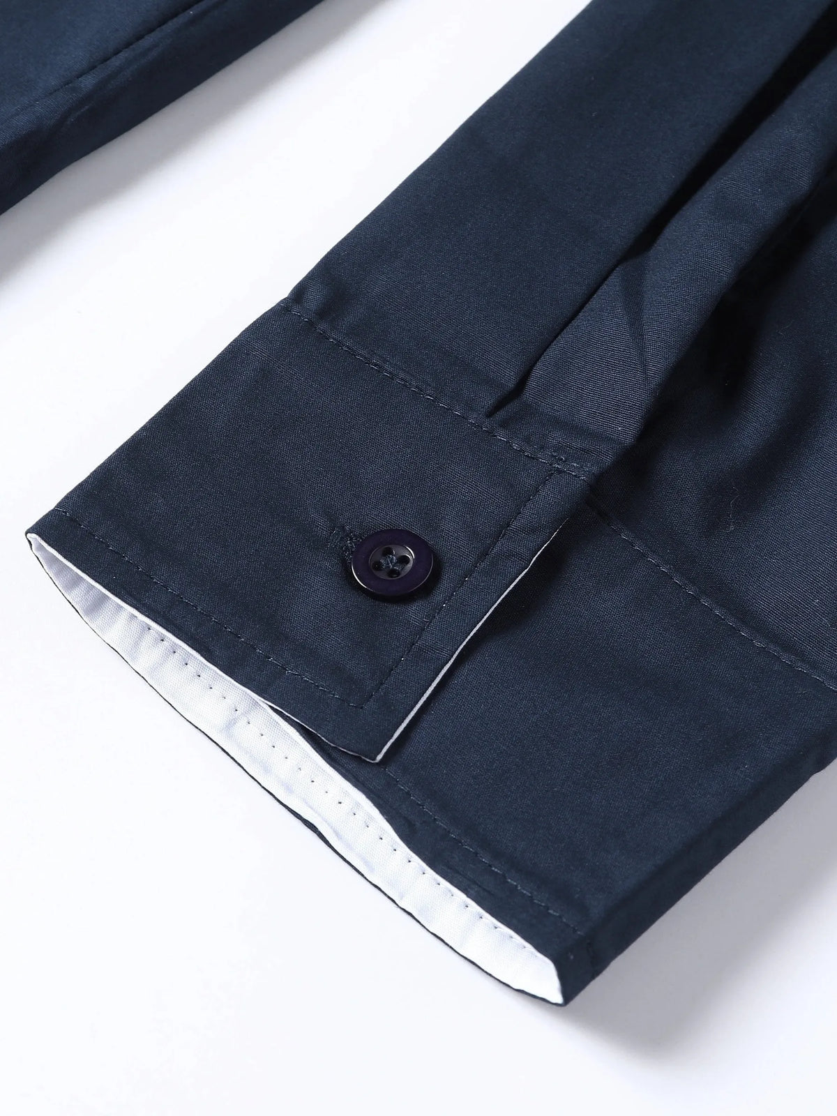 Navy blue long-sleeved casual shirt with contrasting colours for teenage men, sizes S to XXXL