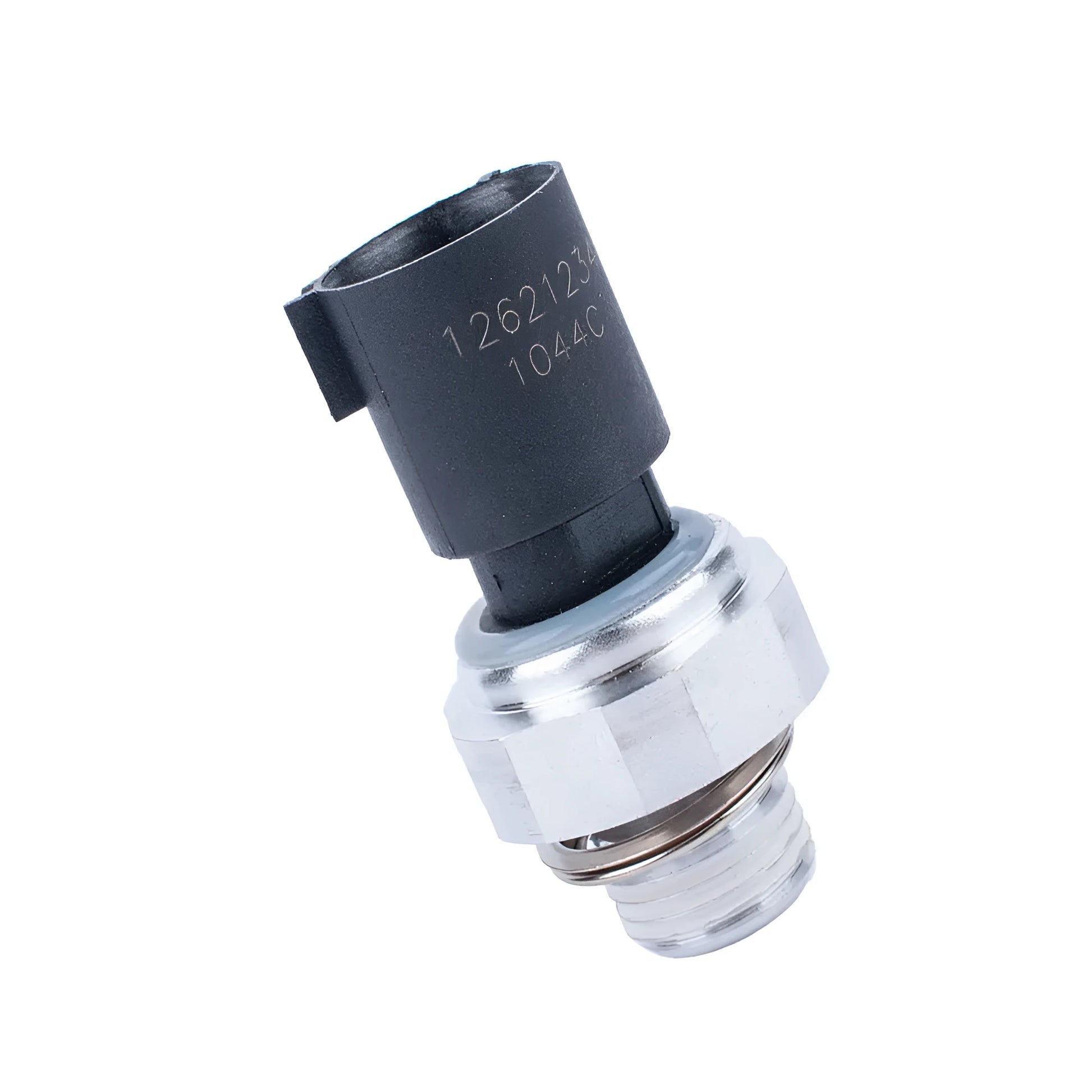 Silver coloured automobile fuel pressure sensor for petrol engines