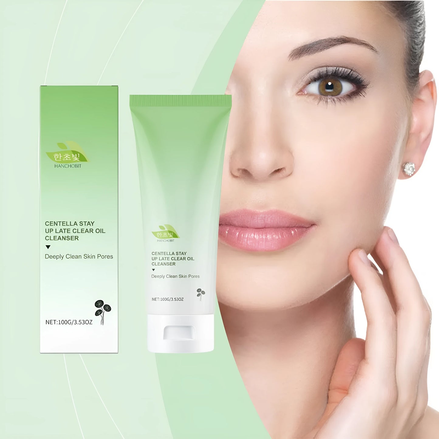 Clear gel oil cleanser tube with centella extract for oily skin cleansing
