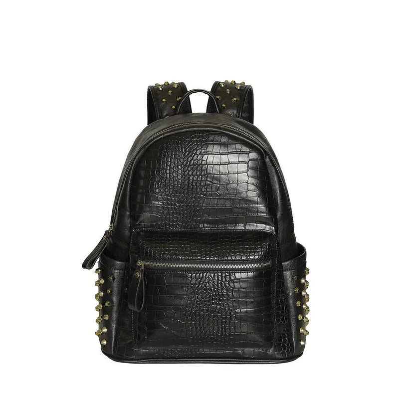 Computer bag with large 36-55L capacity made from waterproof PU material with oil wax leather detailing and cross-border fashion style, suitable for students and leisure travel use in black colour