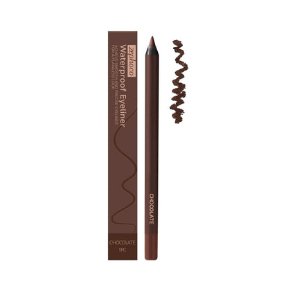 Waterproof liquid eyeliner pen in seven colours showing the fine-tip brush.