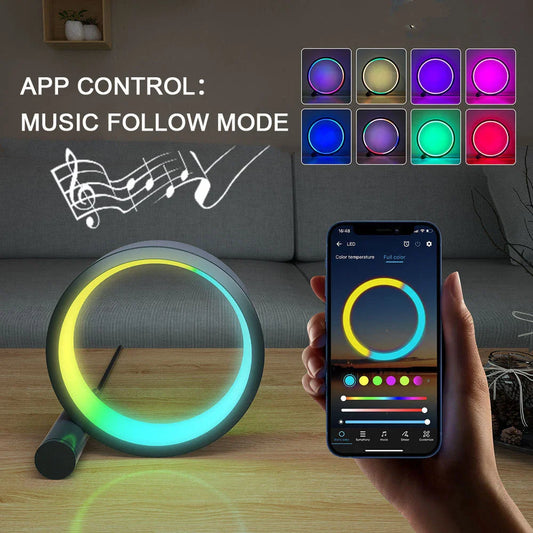 Colorful Smart LED Night Light with music sync, adjustable brightness, and modern design