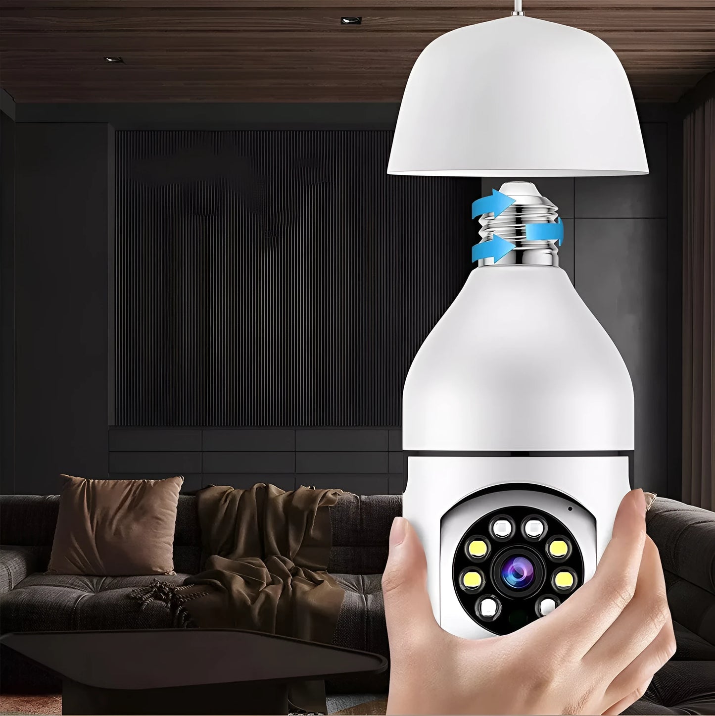 White home fashion light bulb surveillance camera for indoor outdoor monitoring