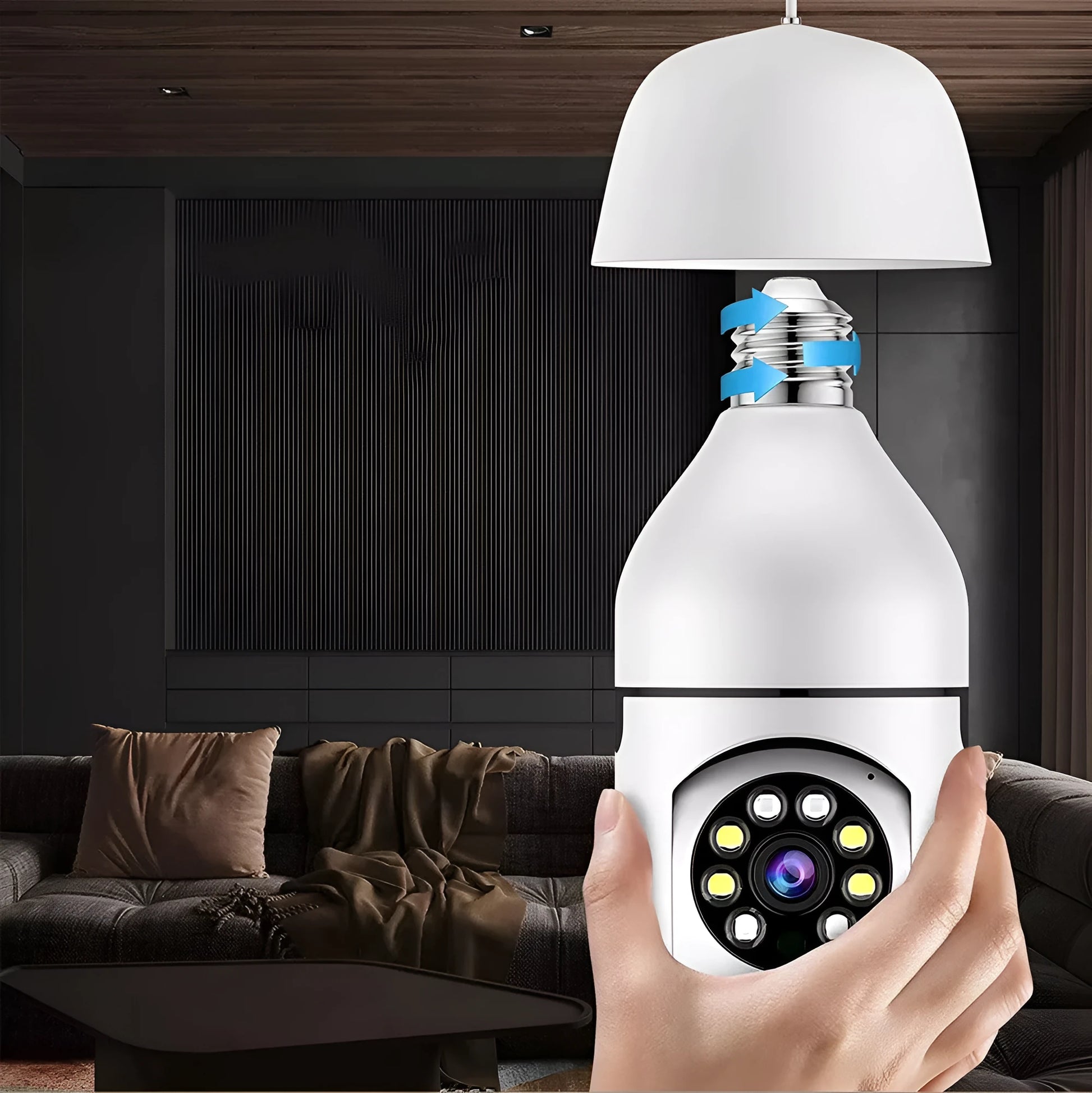 White home fashion light bulb surveillance camera for indoor outdoor monitoring