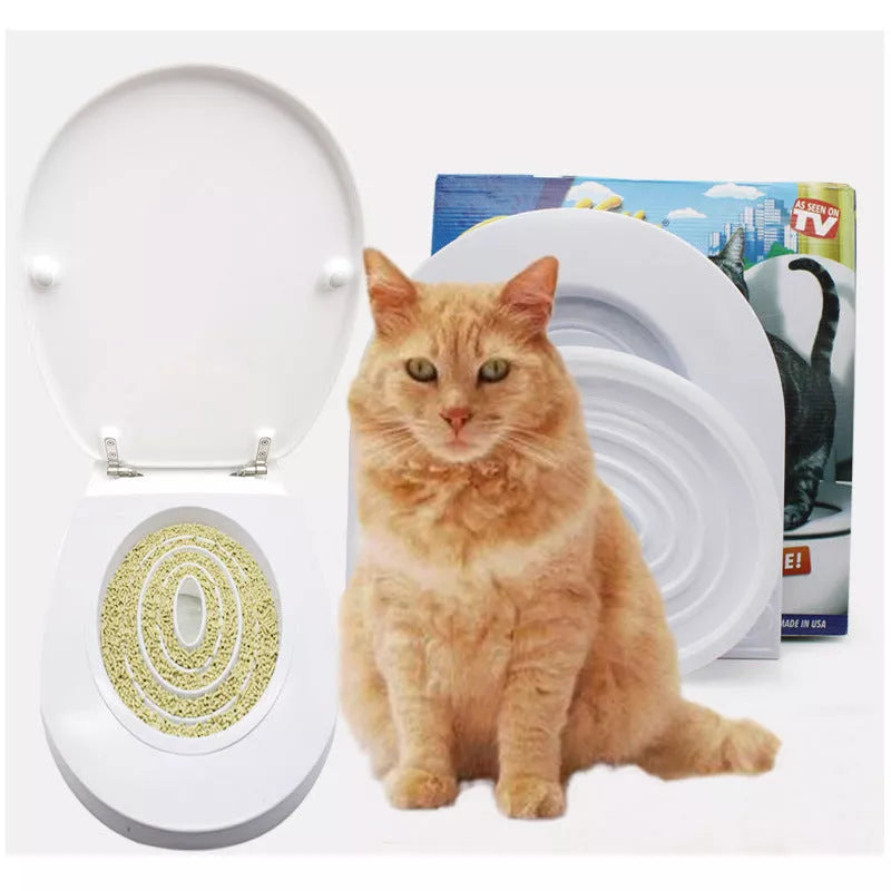 White ABS Cat Toilet Trainer with colour box packaging