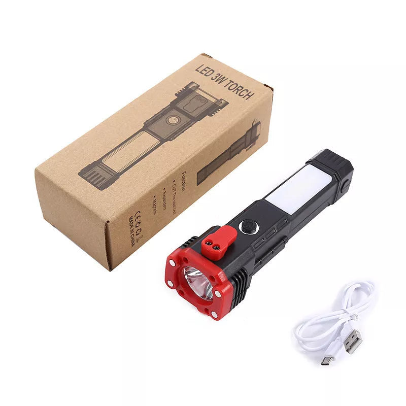 Multifunctional car safety hammer with LED flashlight and USB charging port