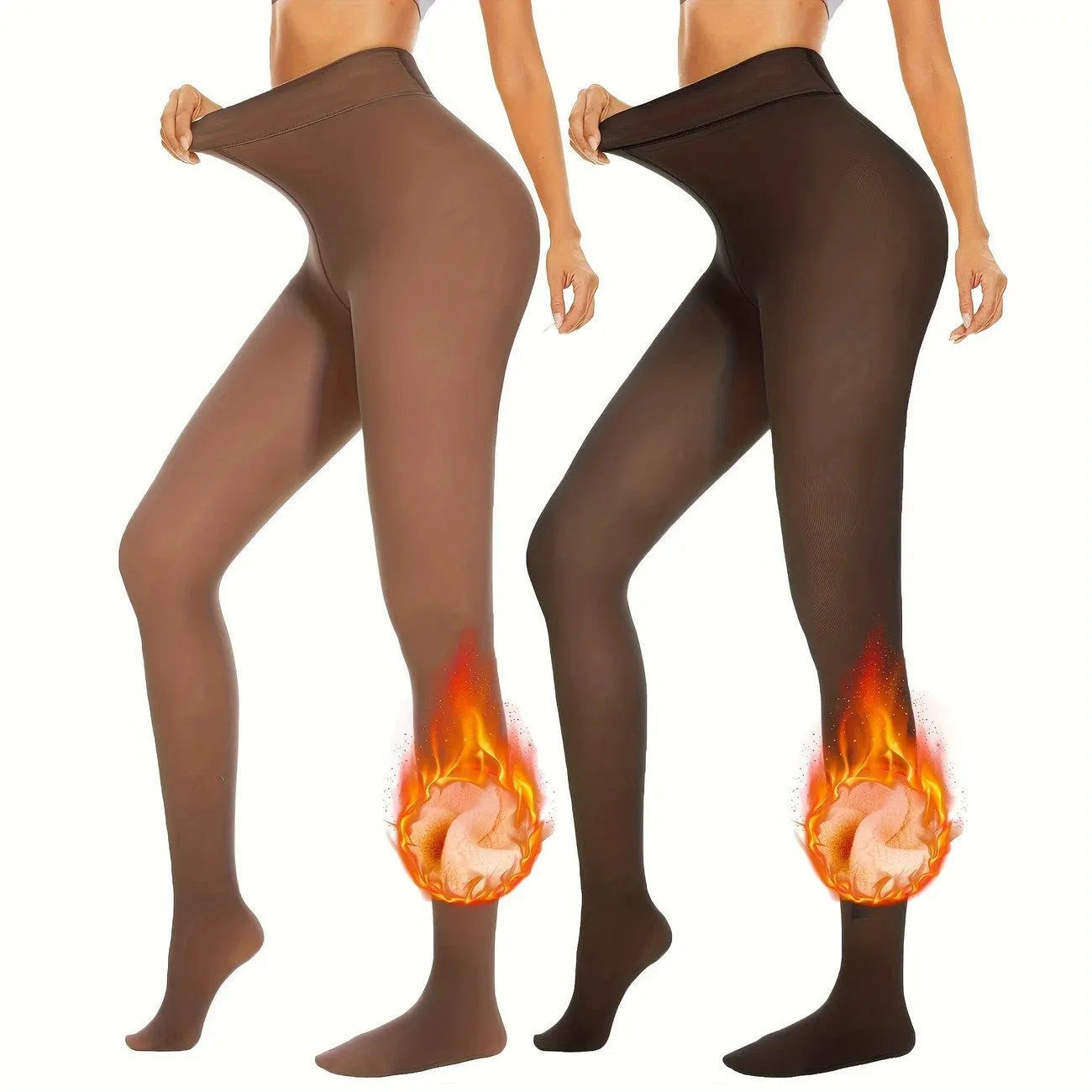 Anti-snagging leggings with wool lining in black, coffee, and silver silk colour variations.