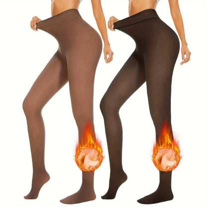 Anti-snagging leggings with wool lining in black, coffee, and silver silk colour variations.