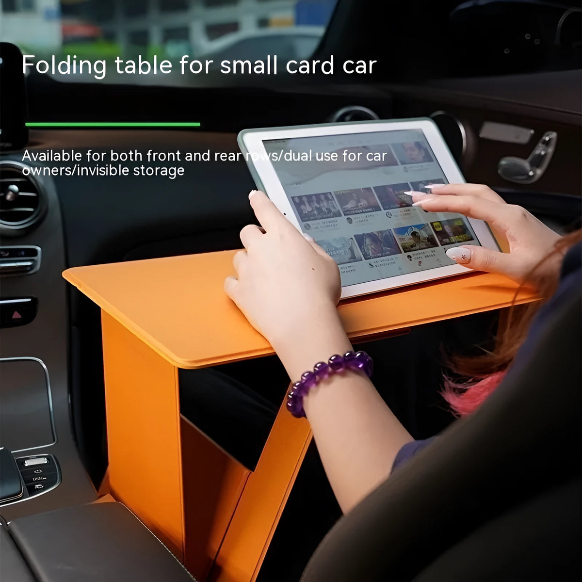 Foldable wooden laptop tablet stand with storage, standard 44 x 24cm or plus size 54.5 x 25cm.