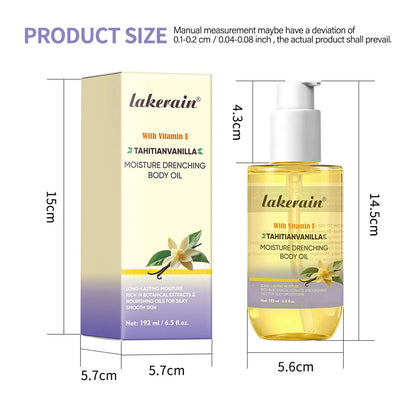 Vanilla Body Oil 192ml moisturizing nourishing soft skin oil for universal skin type body lotion