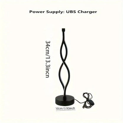 Black aluminium bedroom desk lamp with three-colour dimming button and touch control