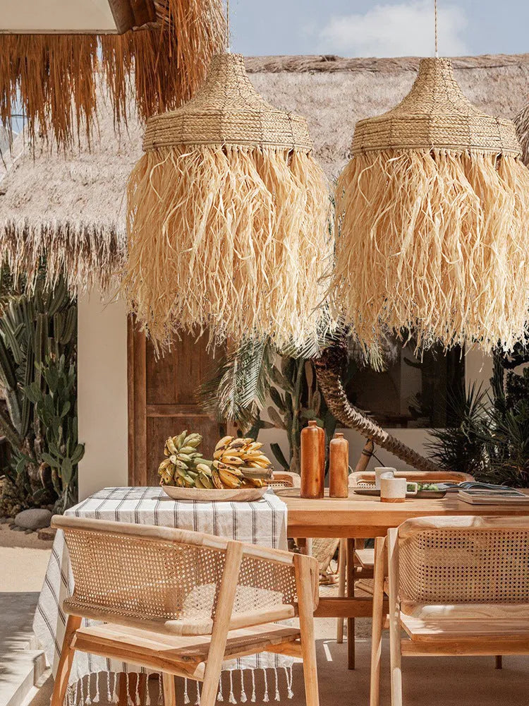 50cm diameter Southeast Asian style restaurant chandelier made from wild vetch and willow weaving