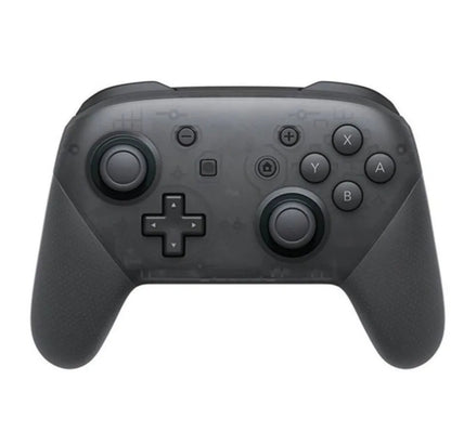 Wireless Nintendo Switch Pro controller in black, white, or blue with analogue sticks and action buttons.